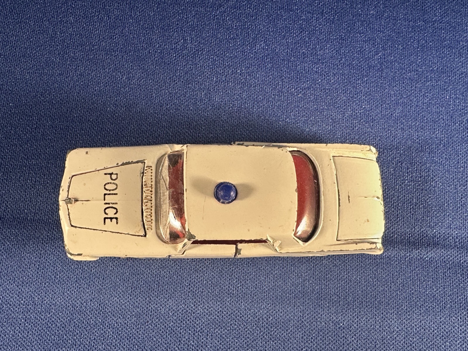Vintage 1963 Impy Imperial (Chrysler) 2-Door Police Car White w/ Blue Dome Light