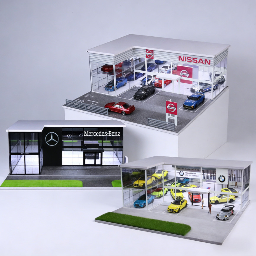 1/64 Diorama Garage Model With LED Parking Lot Display Case For Hot Wheels US