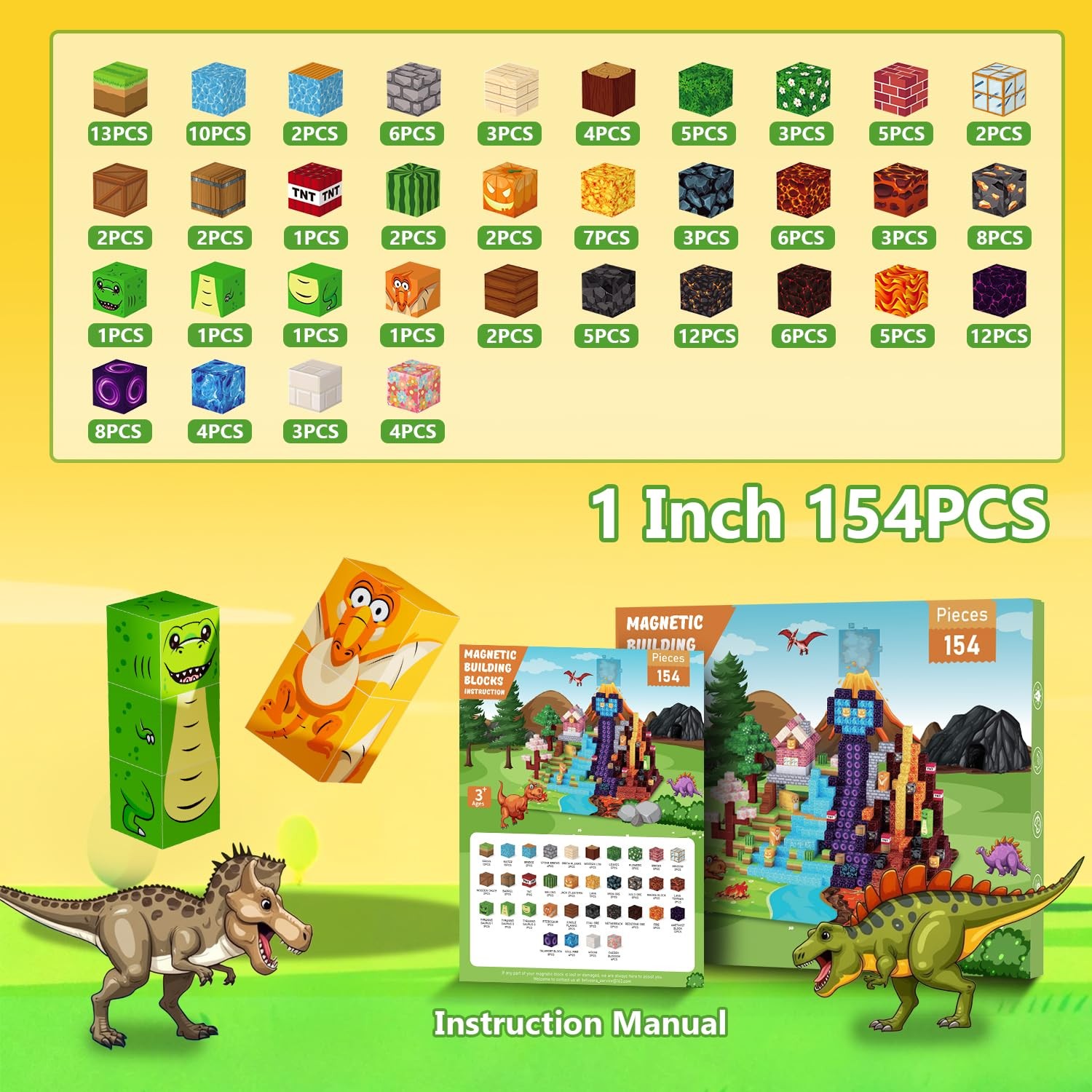 Magnetic Blocks Magnetic Building Blocks Toy, Construction Sensory Toys Birth…