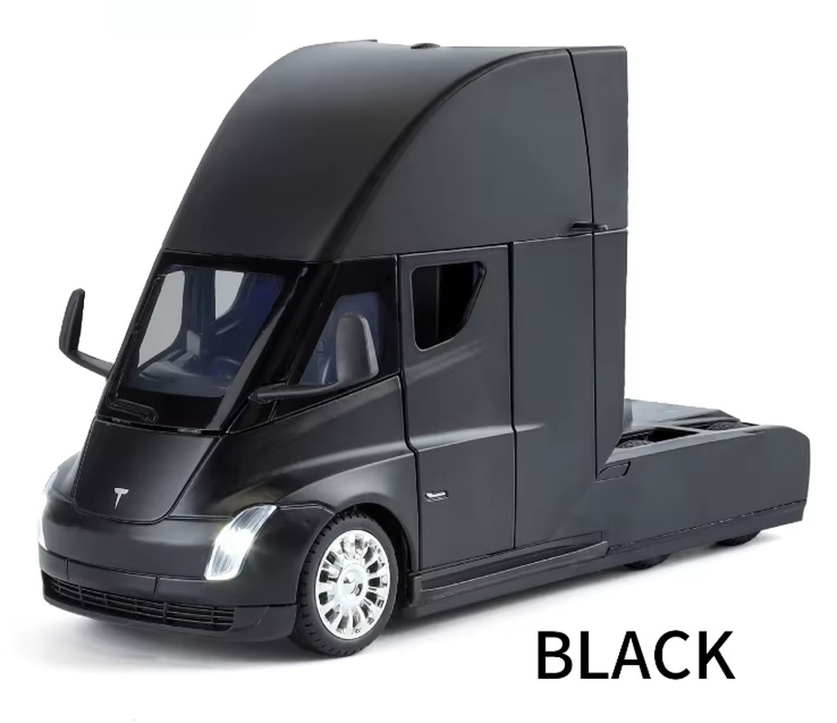 1:24 Tesla Semi Truck Diecast Model with Sound and Light – Gift for Boys