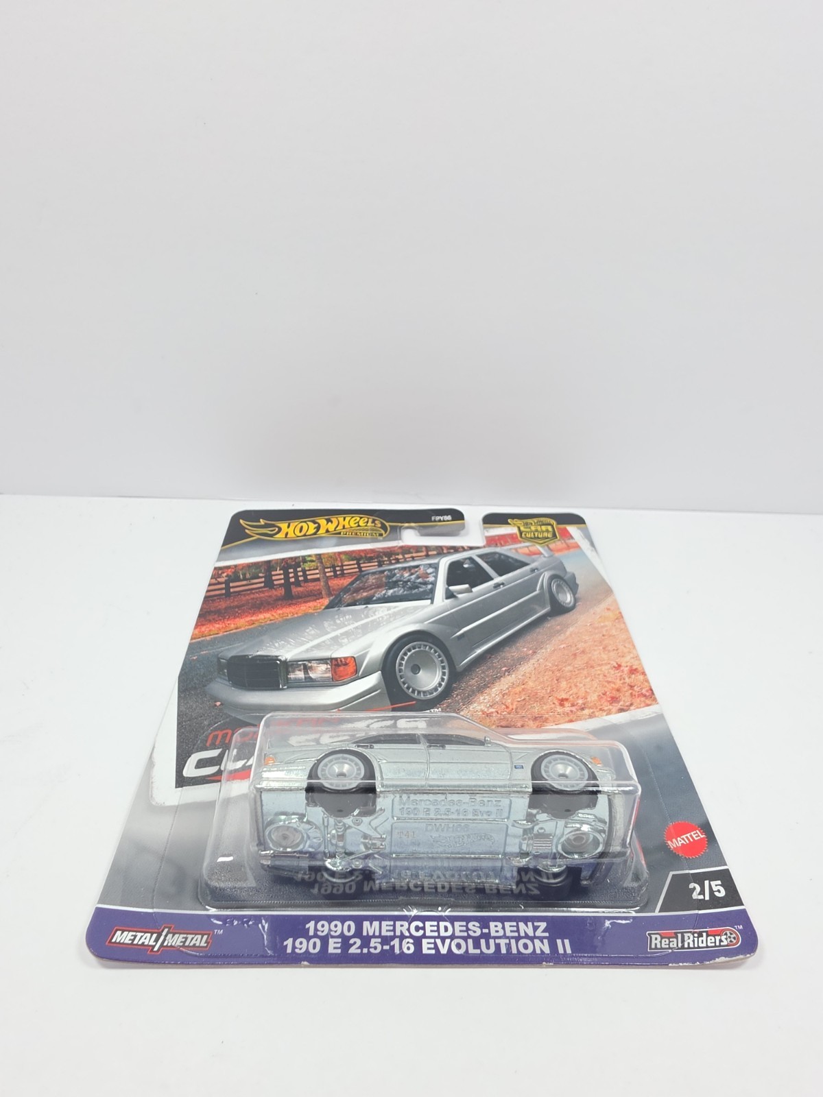 Hot Wheels Modern Classics 1:64 1990 Mercedes-Benz 190E Evo II Diecast Silver