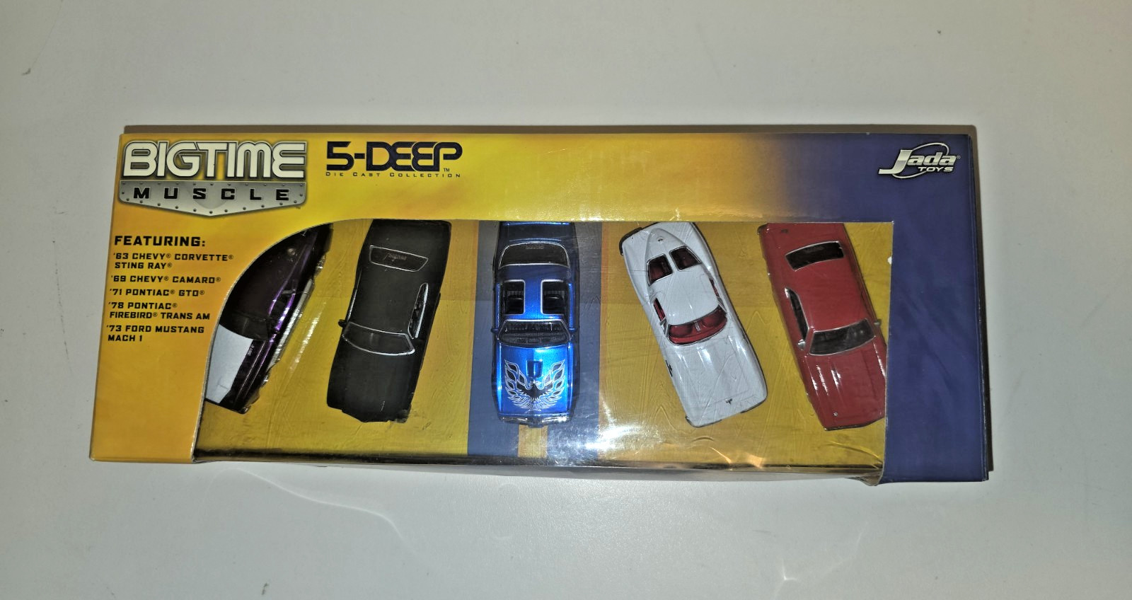 Jada Toys BigTime Muscle 5-Deep Corvette,Mustang, Camaro, GTO, DAMAGED BOX