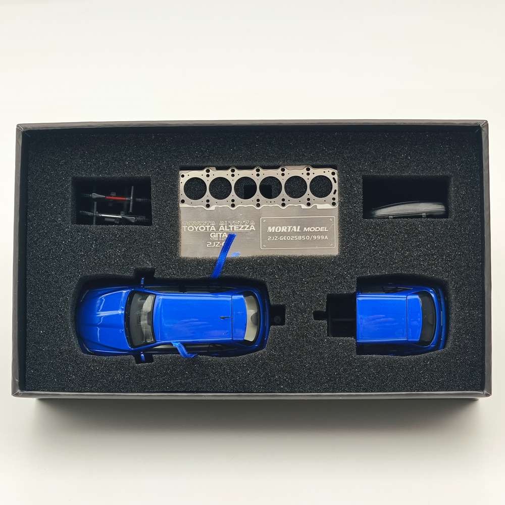 MORTAL 1:64 Scale for Altezza Gita Elixir Trailer Set Diecast Toy Car Model Blue