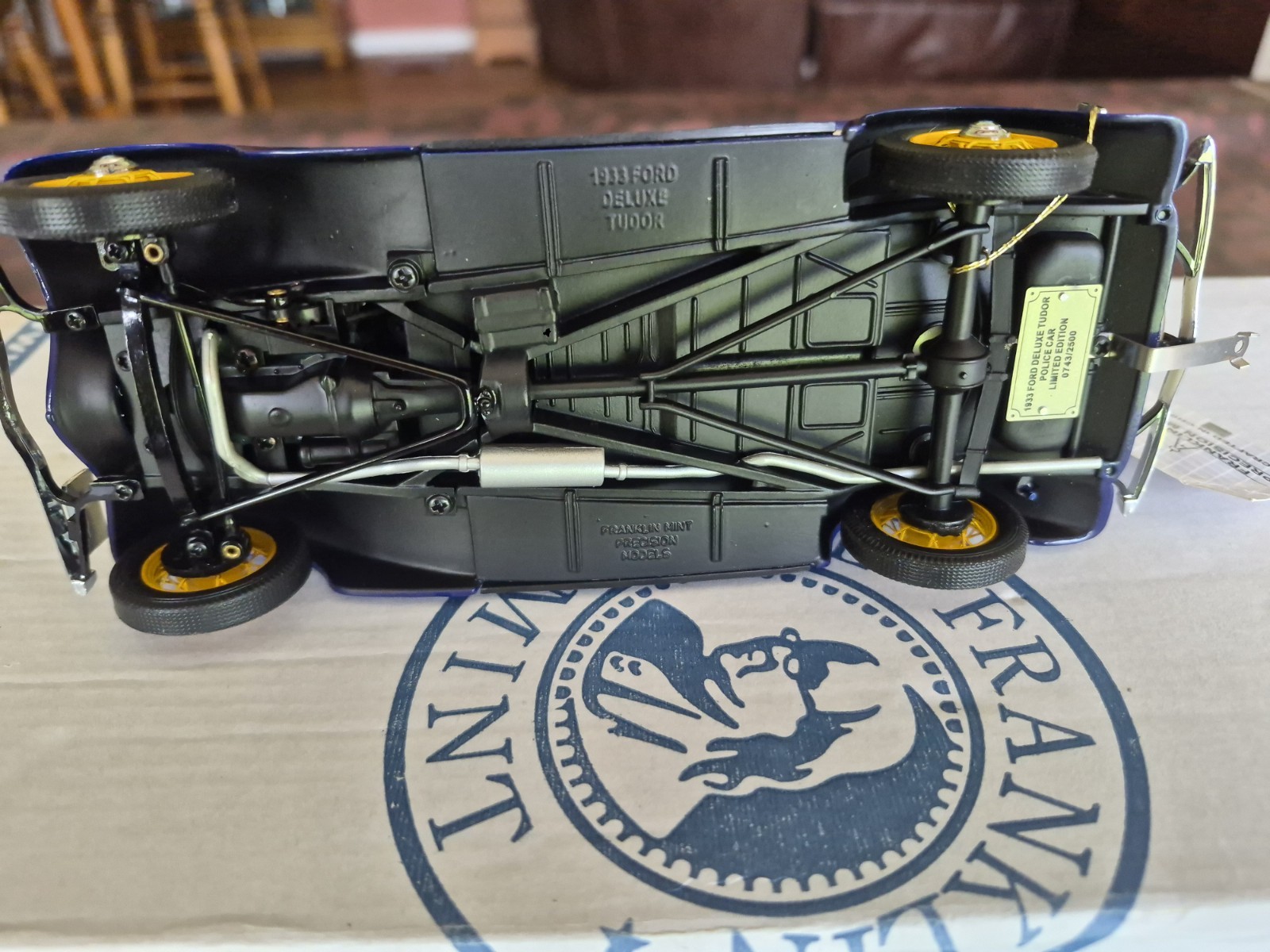 Franklin Mint 1933 Ford Tudor Police Car with Trailer & Paperwork Read Descrip.