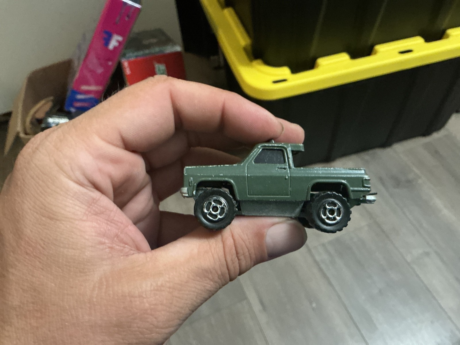 Majorette Depanneuse Military Army Chevy Pickup Truck w/Gun #291-228 France 1/62