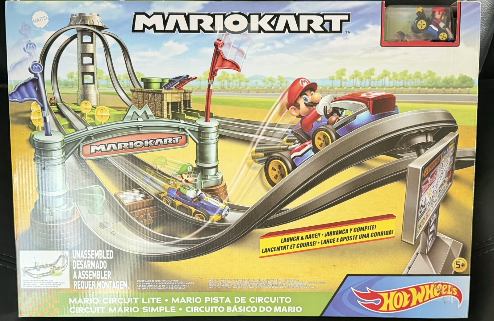 Brand New Sealed Hot Wheels 1:64 Mario Kart Mario Circuit Lite Track Set Playset