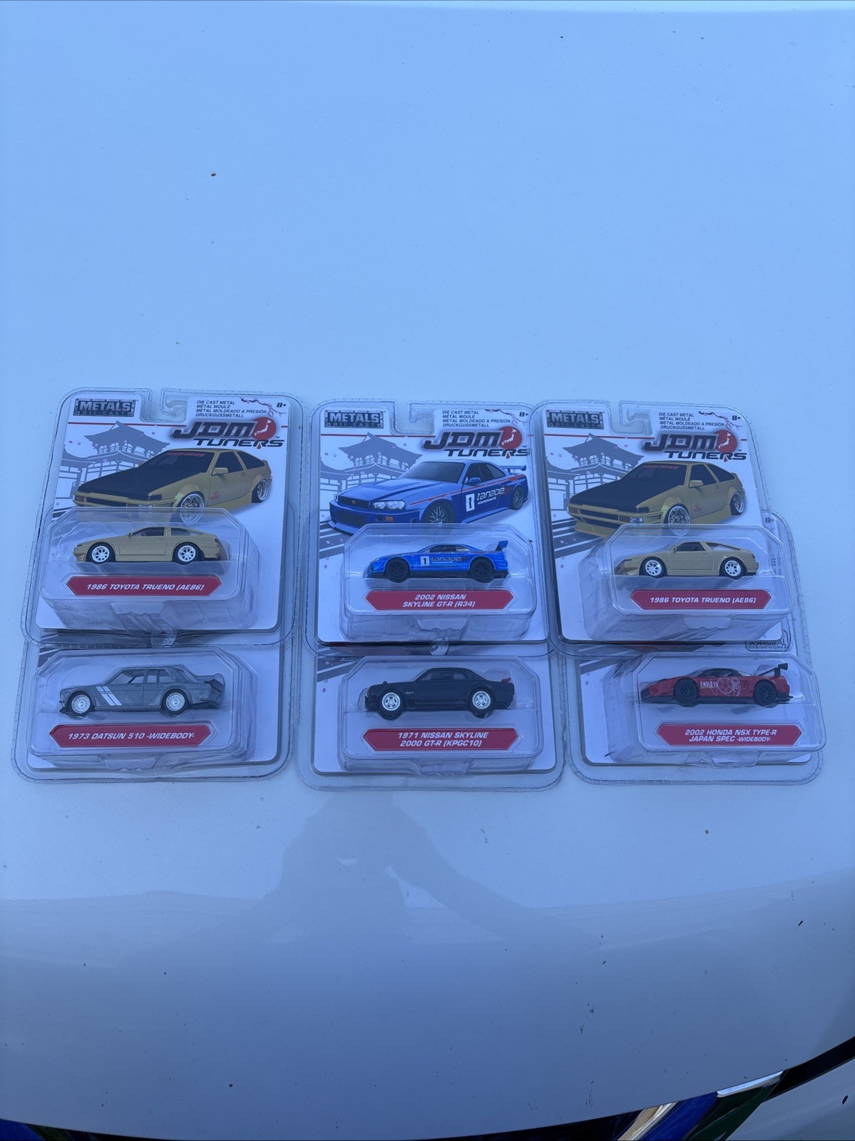 Jada Toys Metal JDM Tuners Nissan X2, Toyota X2, Honda 1 & Datsun 1 New Sealed