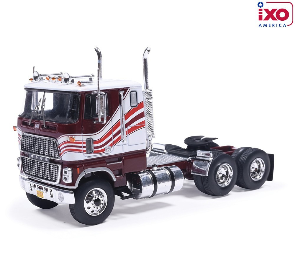2026 IXO America 1:64 White & Dark Red 1990 FORD COE 9000 Tractor Semi Cab Truck