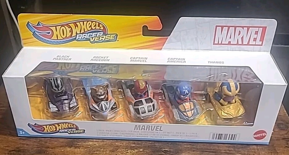 Hot Wheels Marvel Racer Verse Character 5 Pack Set NEW