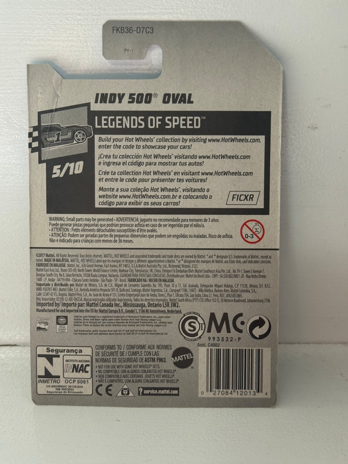 2018 HOT WHEELS SUPER TREASURE HUNT 5/10 TRACK STARS INDY 500 OVAL GULF 33 1:64