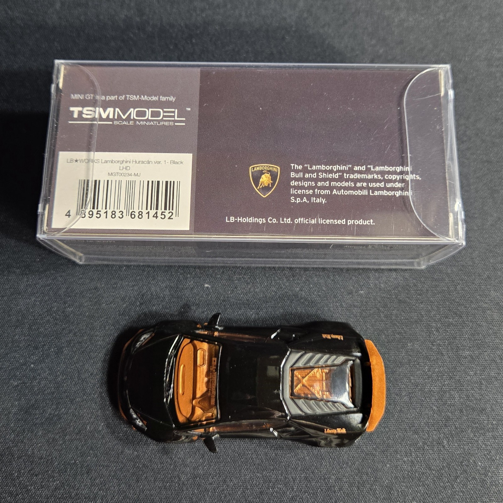 Mini GT #234 CHASE – LB Works Lamborghini Huracan Black & Bronze – See Photos