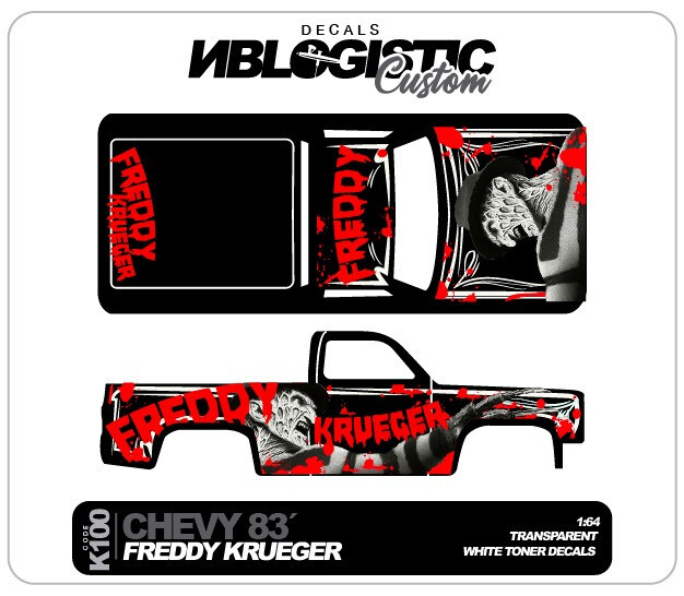 ’83 CHEVY SILVERADO Custom WaterSlide Decal for hot wheels 1/64