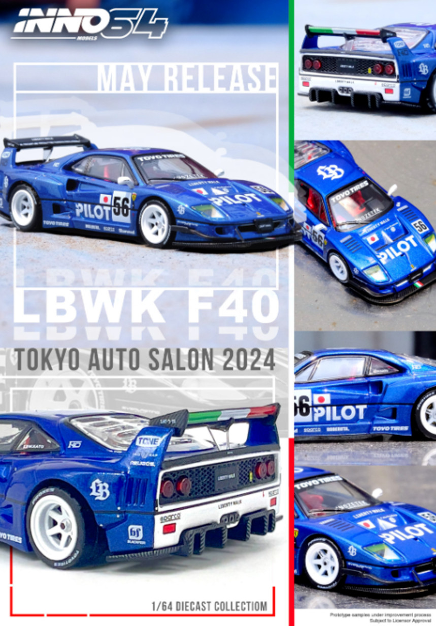 1/64 Die Cast FERRARI F40 LBWK Liberty Walk Model Car *TOKYO AUTO SALON 2024*