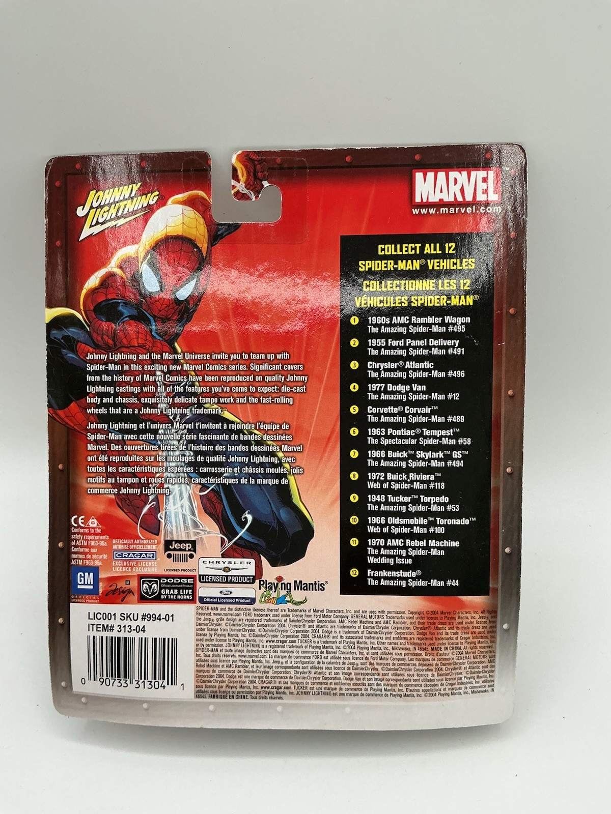 Johnny Lightning 1972 Buick Riviera Spider-Man 1:64 car & Card- Z 50