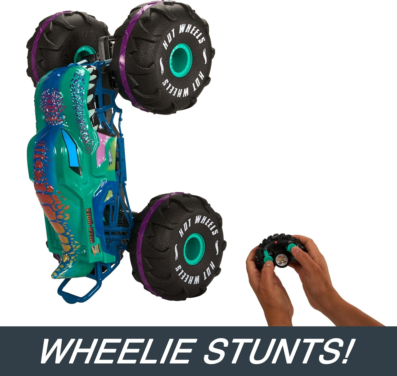 Hot Wheels RC Monster Trucks Mega-Wrex in 1:6Th Scale, Extra Large Remote-Contro