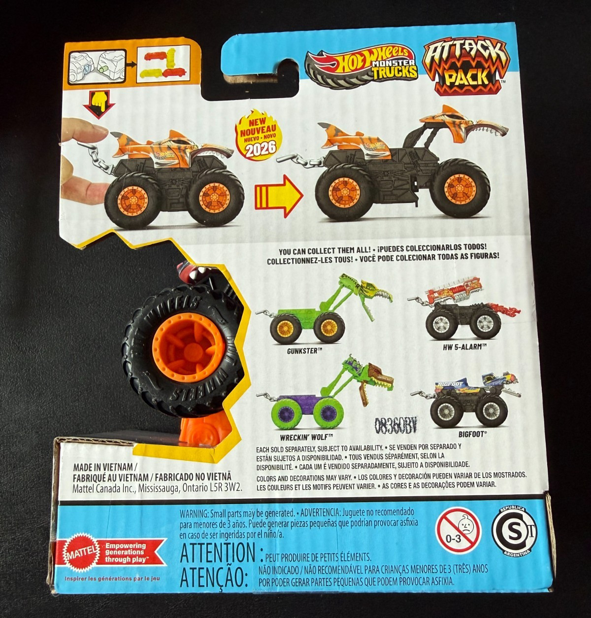 Hot Wheels Monster Trucks Attack Pack HW Tiger Shark