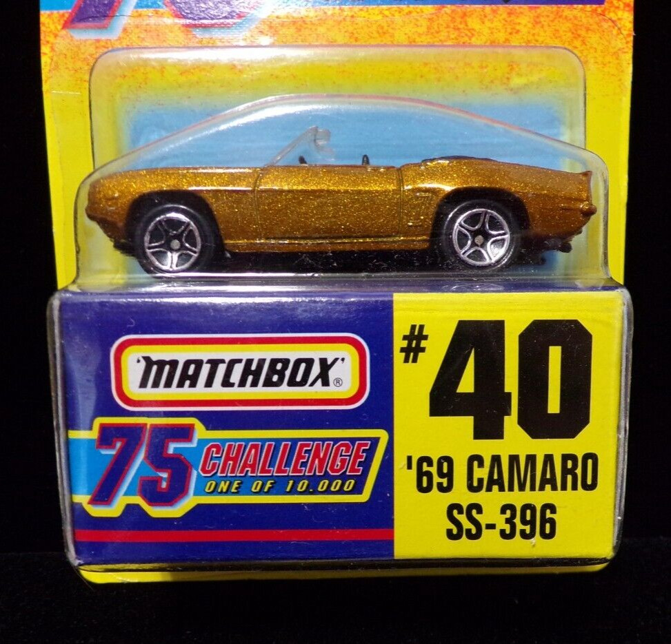 1997 Matchbox 75 Challenge Featuring #40 Gold ’69 CAMARO SS-396 – 1/10,000