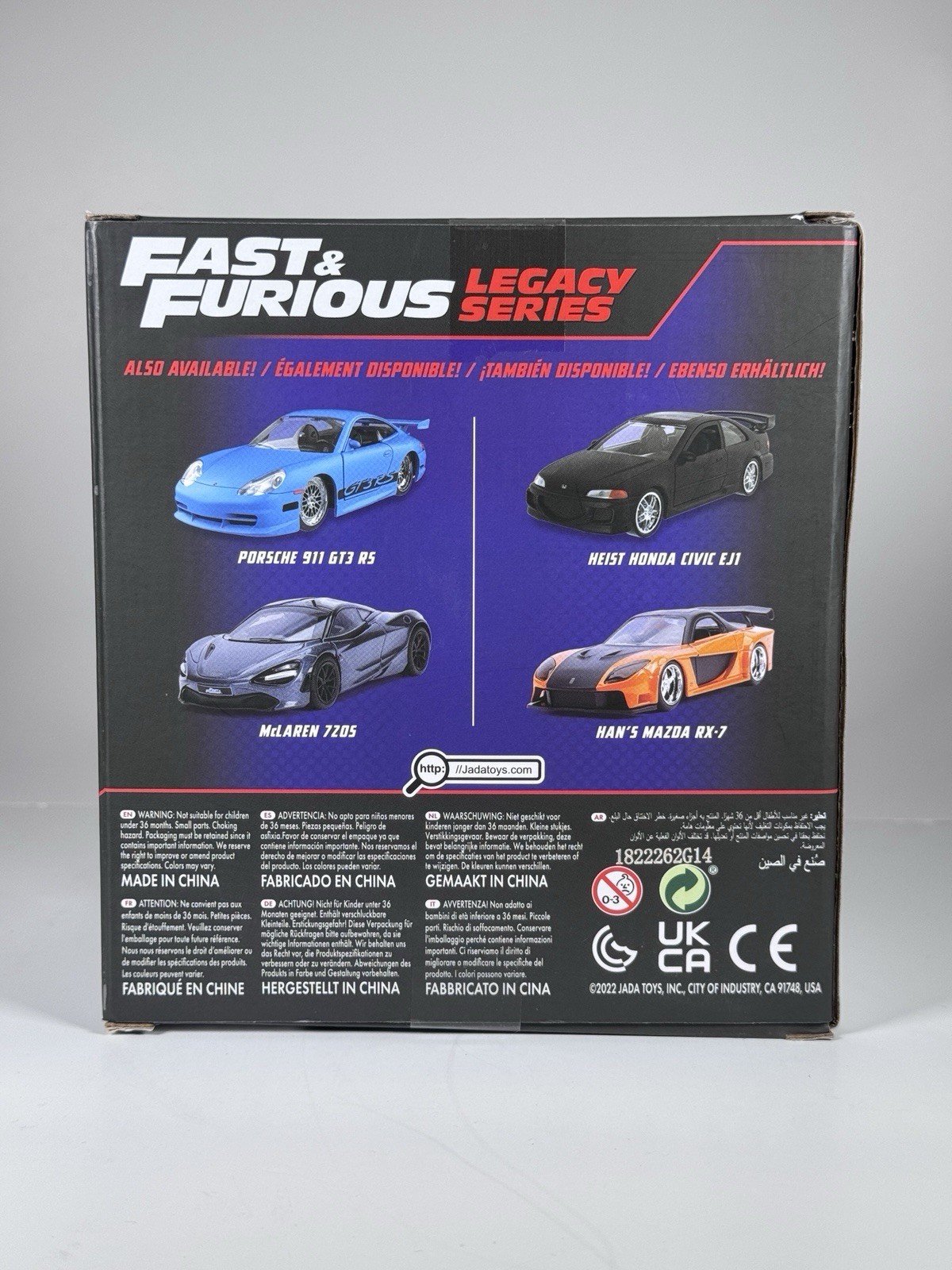 Jada Fast Furious Legacy Series Heist Honda Civic EJ1 Han’s Mazda RX-7 1/32