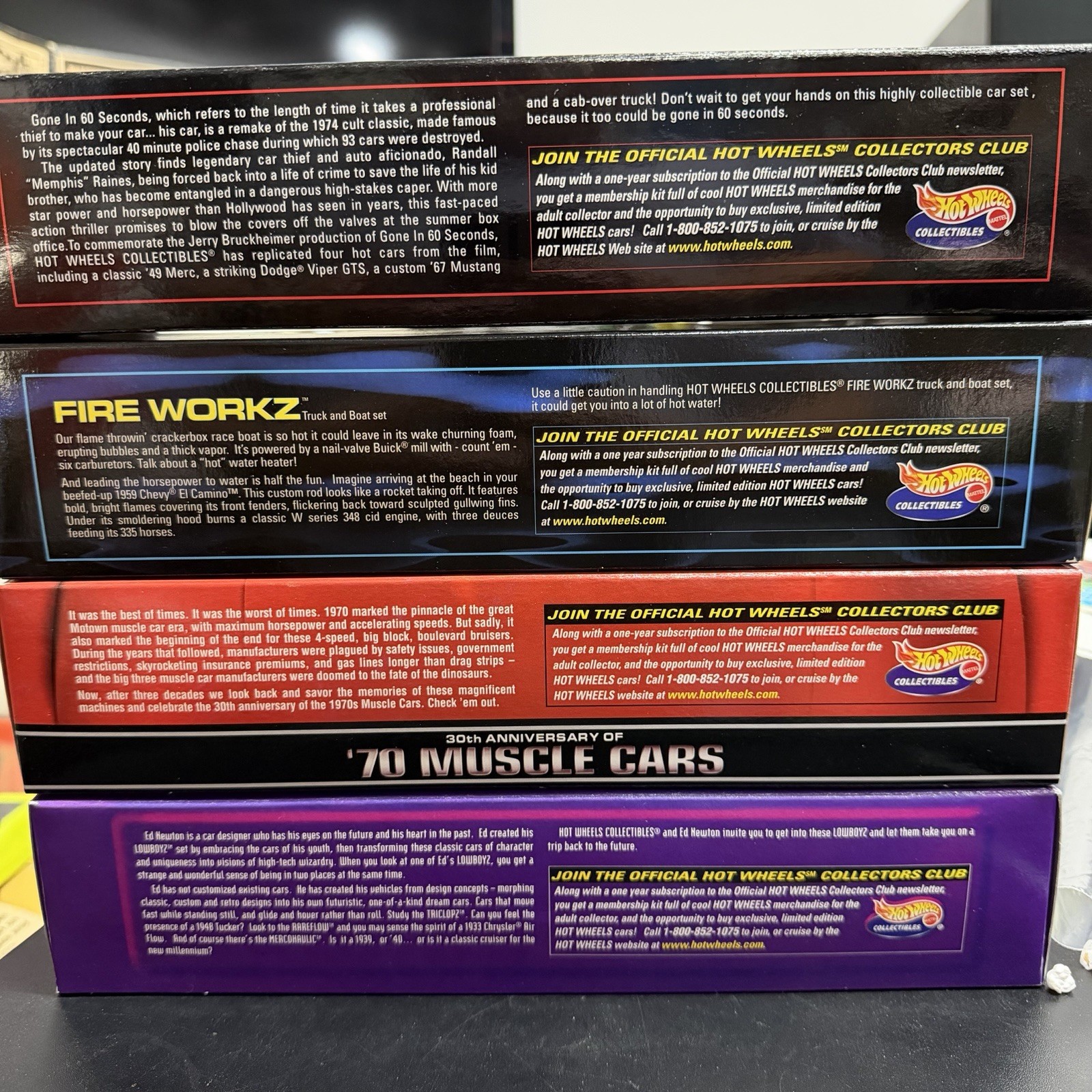 Lot (4) Hot Wheels Collectibles Sets Gone 60 Seconds Lowboyz Muscle Fire Workz