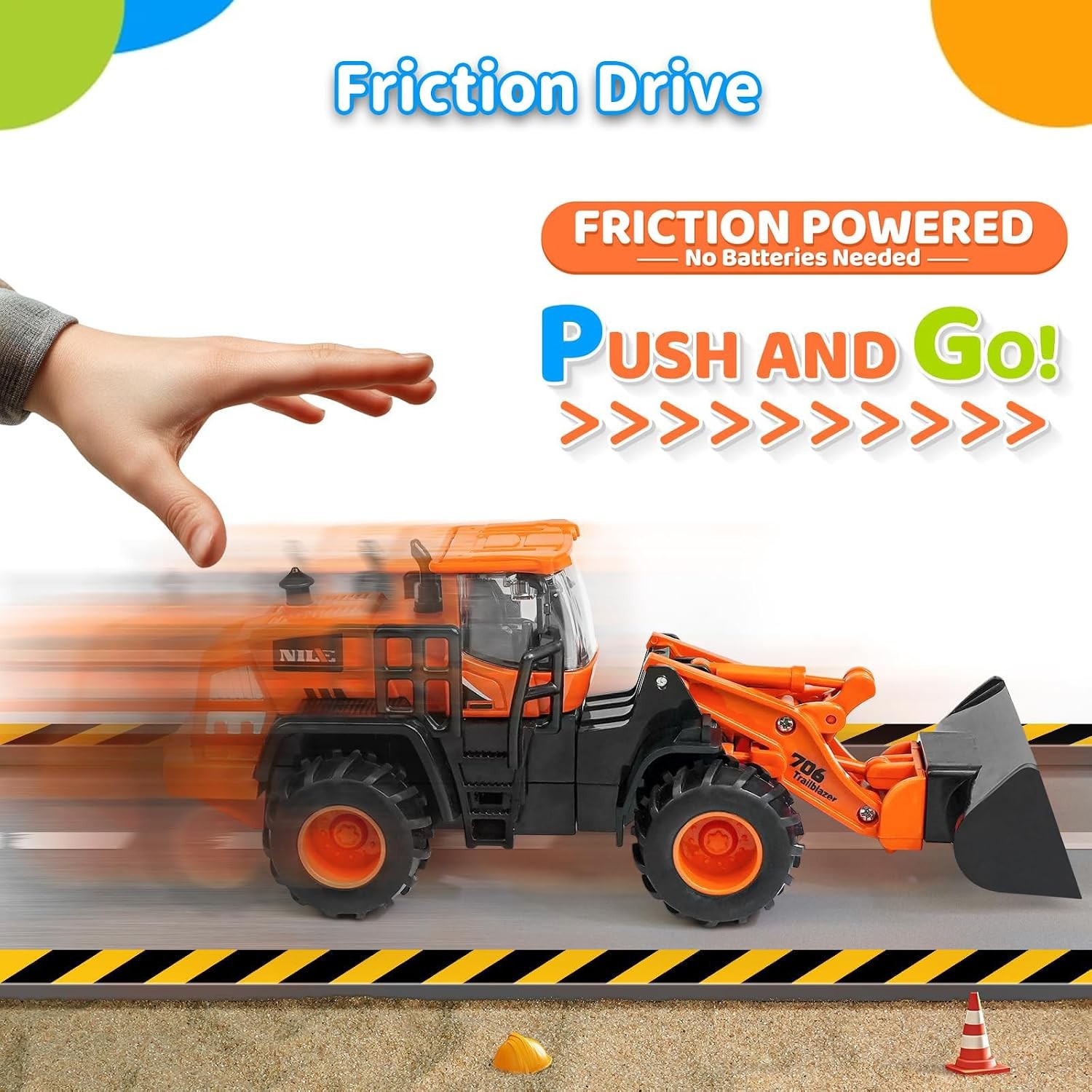 Construction Truck Toys for Toddlers | 5Pcs Push Go Tractor Toys, Sandbox Excava