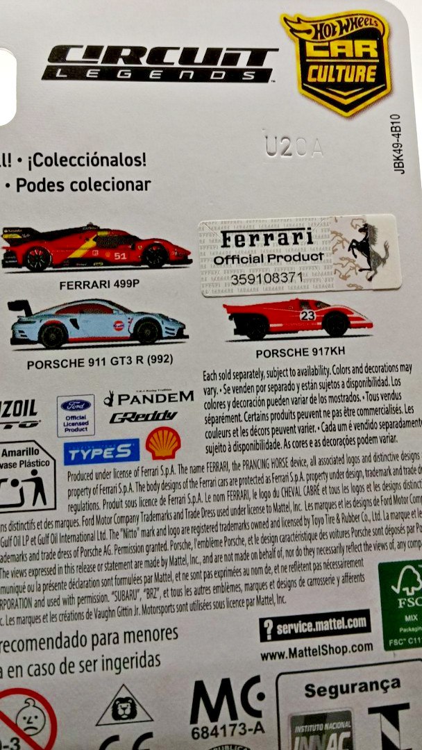 2025 Hot Wheels Premium Car Culture Circuit Legends Ferrari 499P 2/5