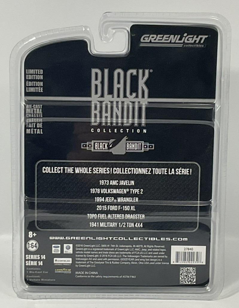 Greenlight Collectibles Black Bandit TOPO FUEL ALTERED DRAGSTER 1/64 2016