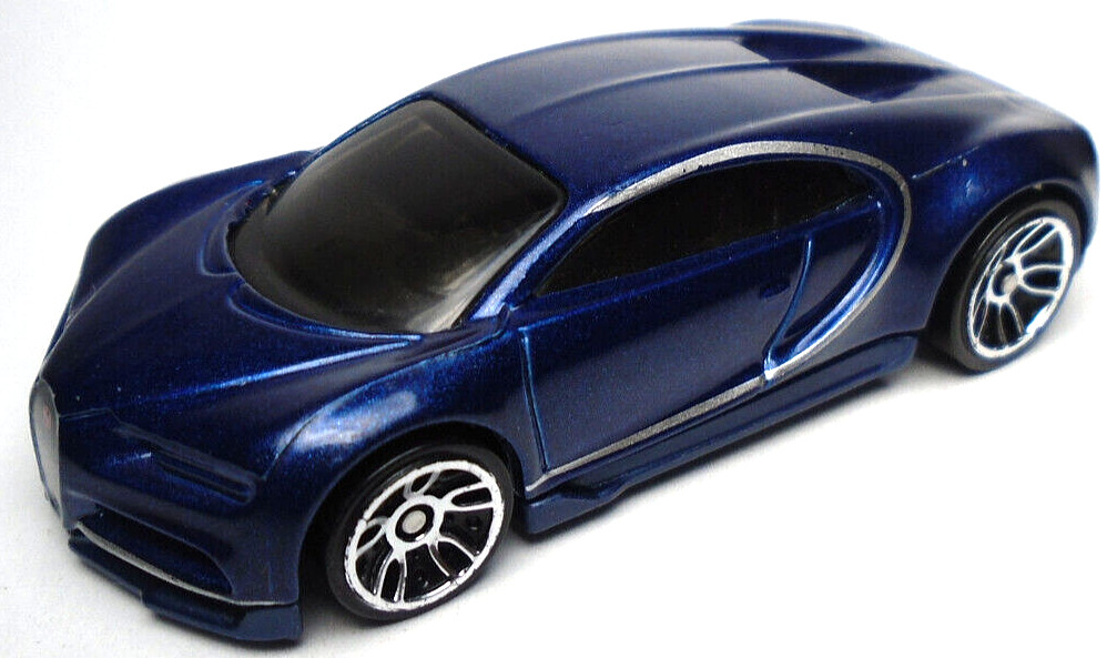 2018 HOT WHEELS 2016 BUGATTI CHIRON BLUE 1:64 DIECAST 2 3/4″ CAR WITH SILVER