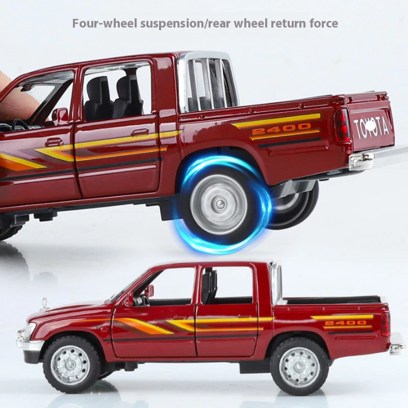 1:32 Toyota Hilux Alloy Model Off road Pickup with Sound and Light Diecast Toy