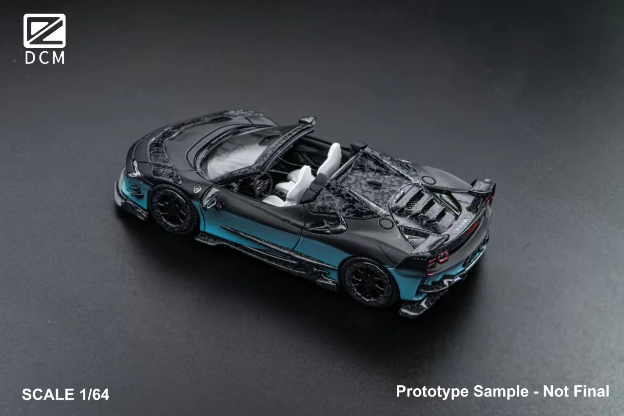 FERRARI MANSORY SF90 F9XX ROADSTER BLACK BLUE GRADIENT 1/64 DIECAST CAR BY DCM