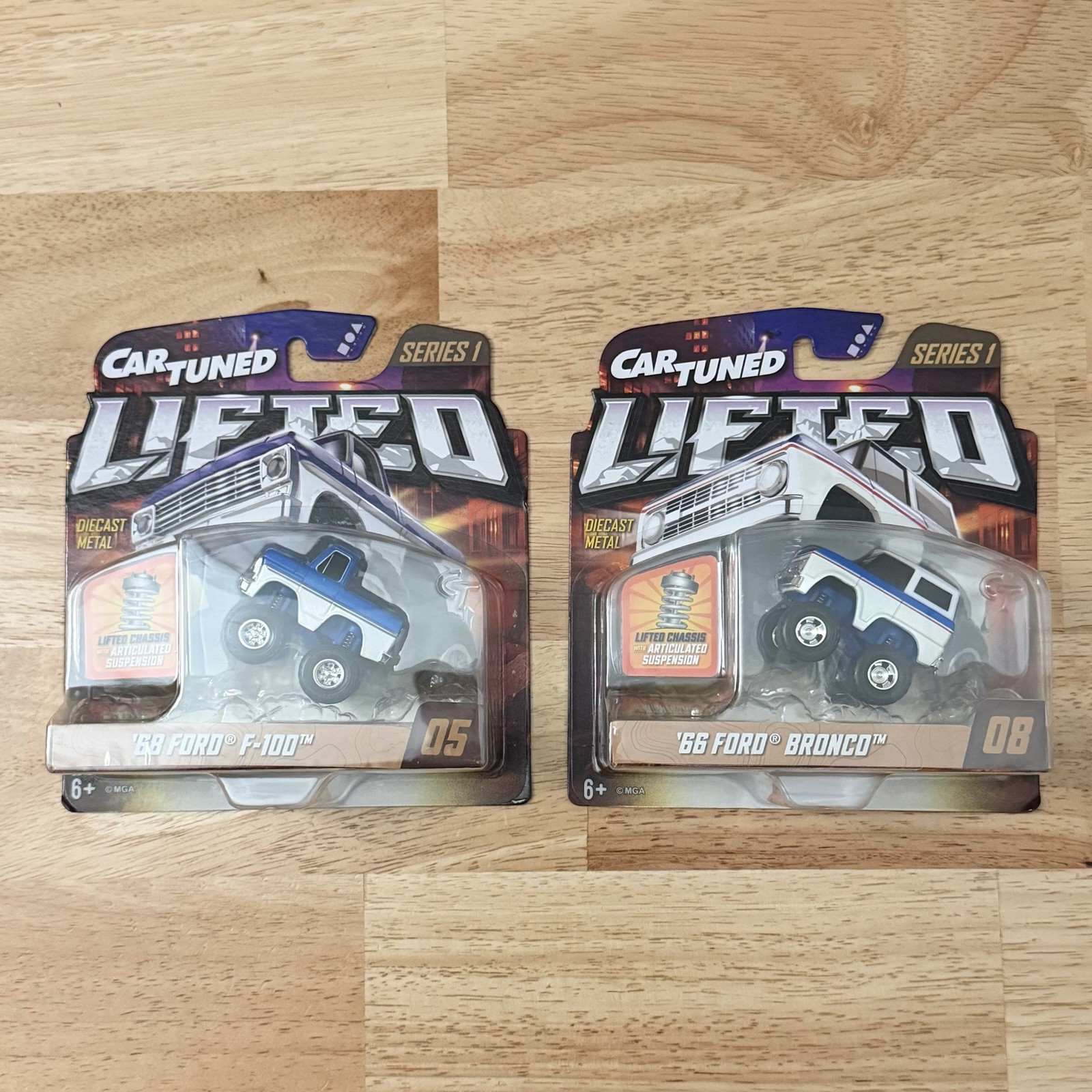 Car Tuned Lifted ’66 Ford Bronco & ’68 Ford F-100 Series 1 Store Exclusive 2 pcs