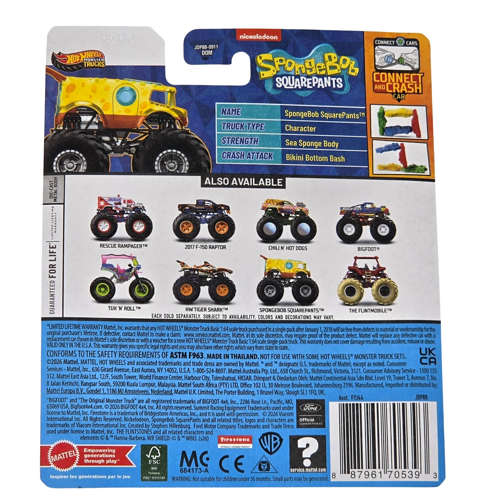 Hot Wheels Monster Trucks SpongeBob SquarePants HW Screen Time 1/4 1:64 2026 NEW