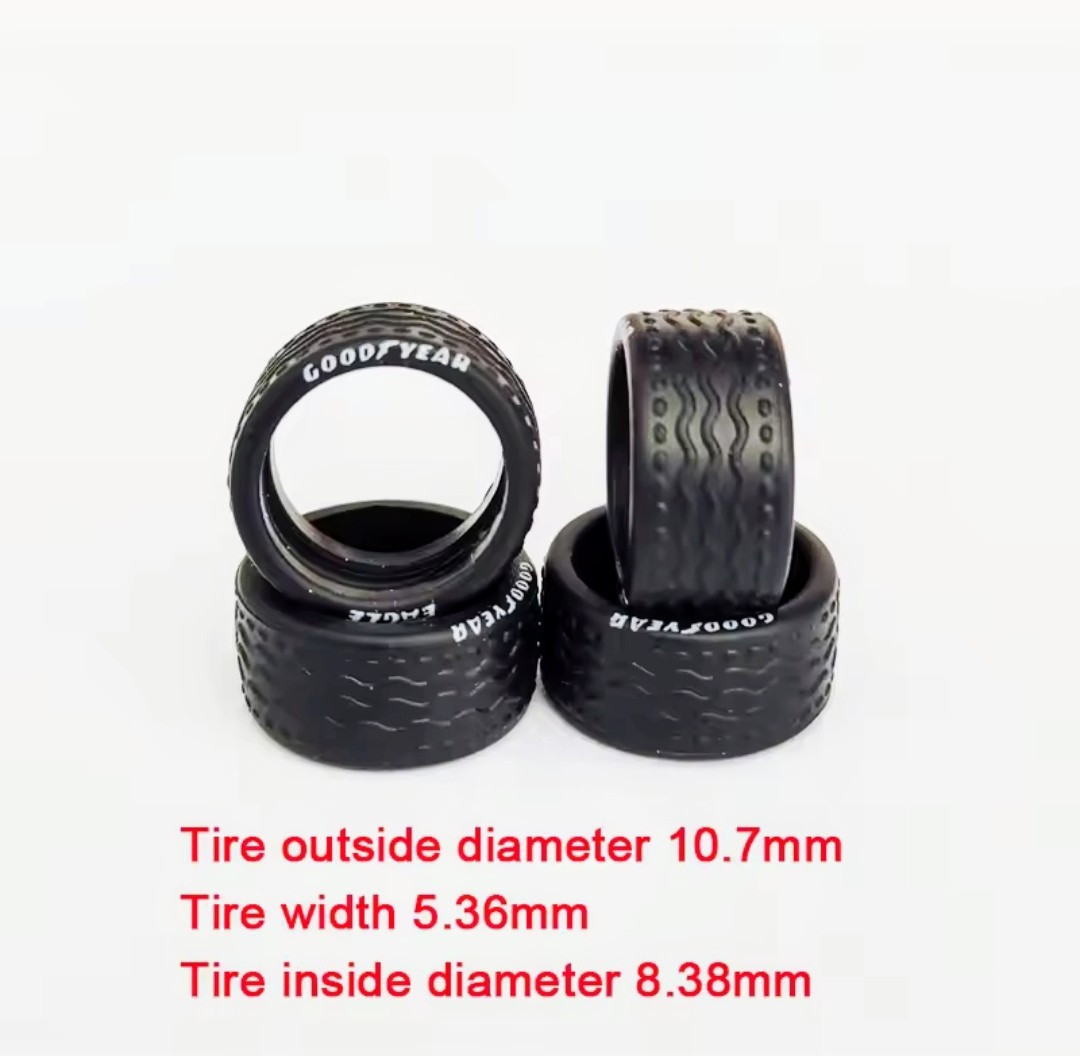 10 Sets Goodyear Eagle Rubber Tires Only 10.7mm Rim & Real Rider 1/64 Wheel Swap