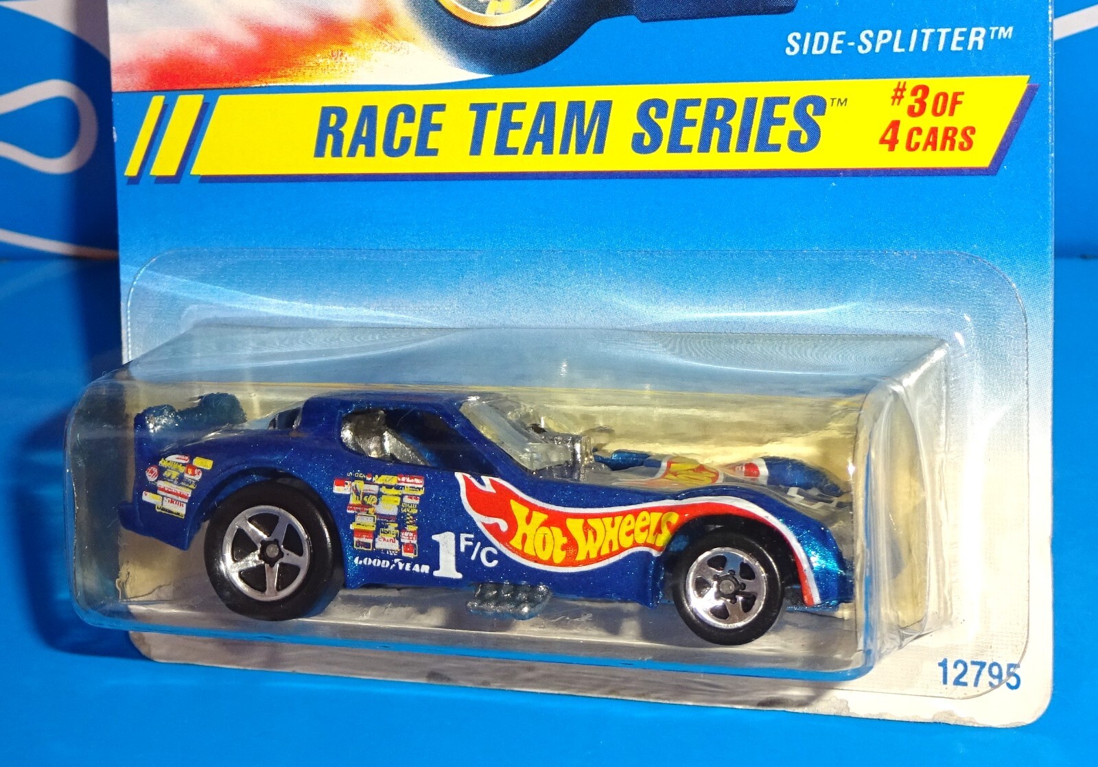Hot Wheels 1995 Race Team Series #277 Side-Splitter Mtflk Blue w/ 5SPs