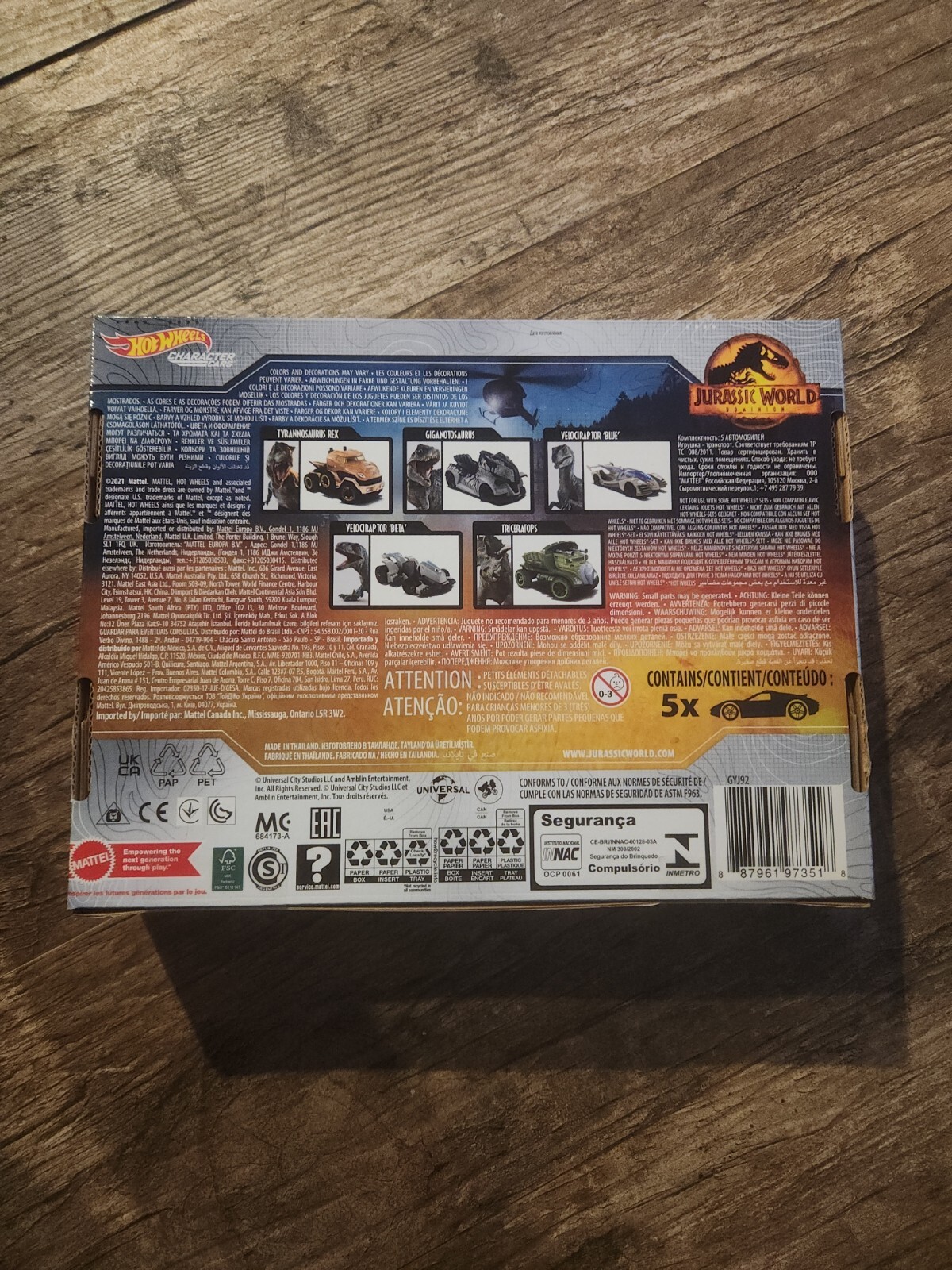 Hot Wheels Jurassic World Dominion 1:64 Car Set – GYJ92