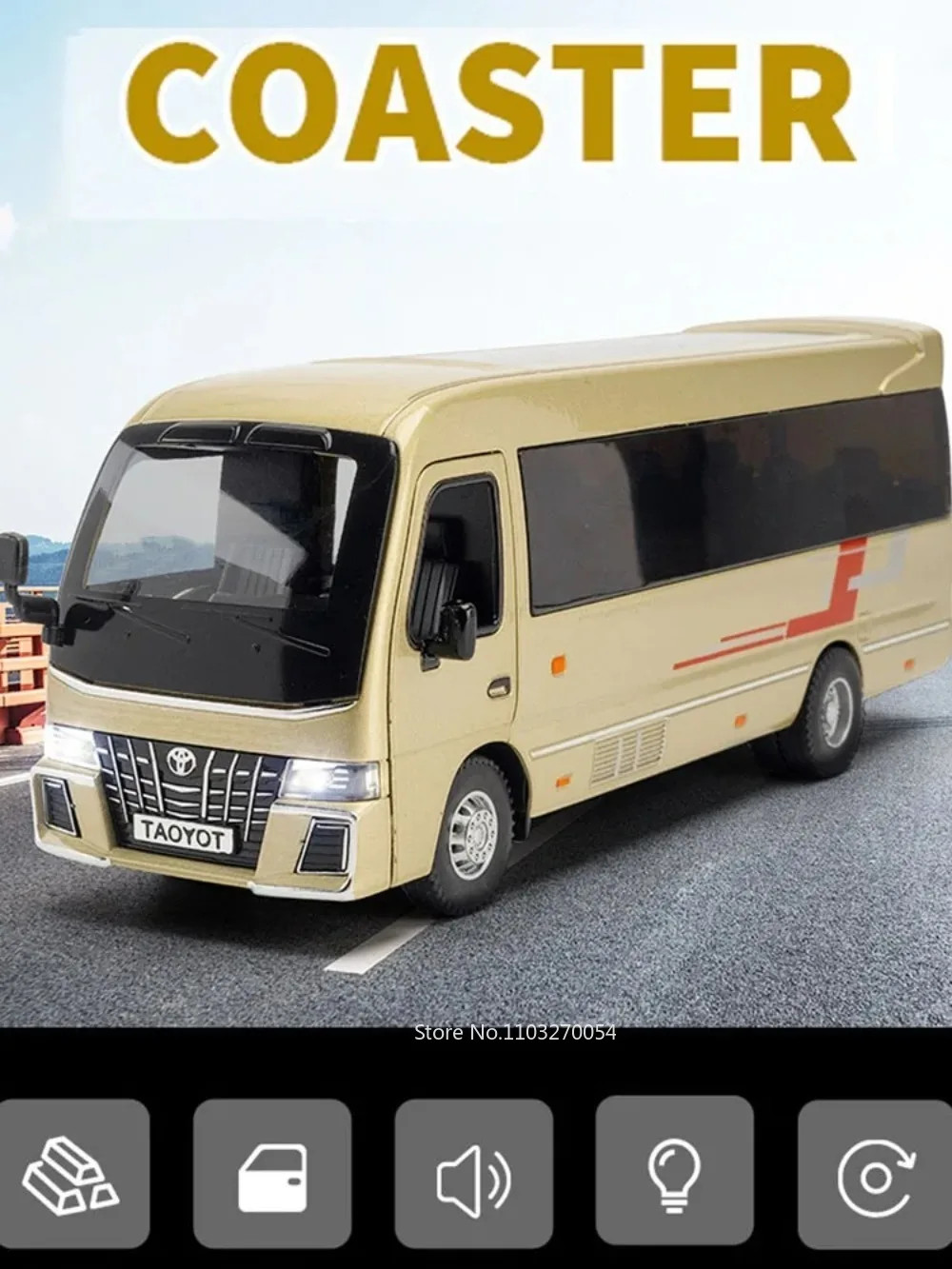 1:32 Sprinter Coaster Alloy Diecast Toys Cars Models Vehicles Pull Back with Sou