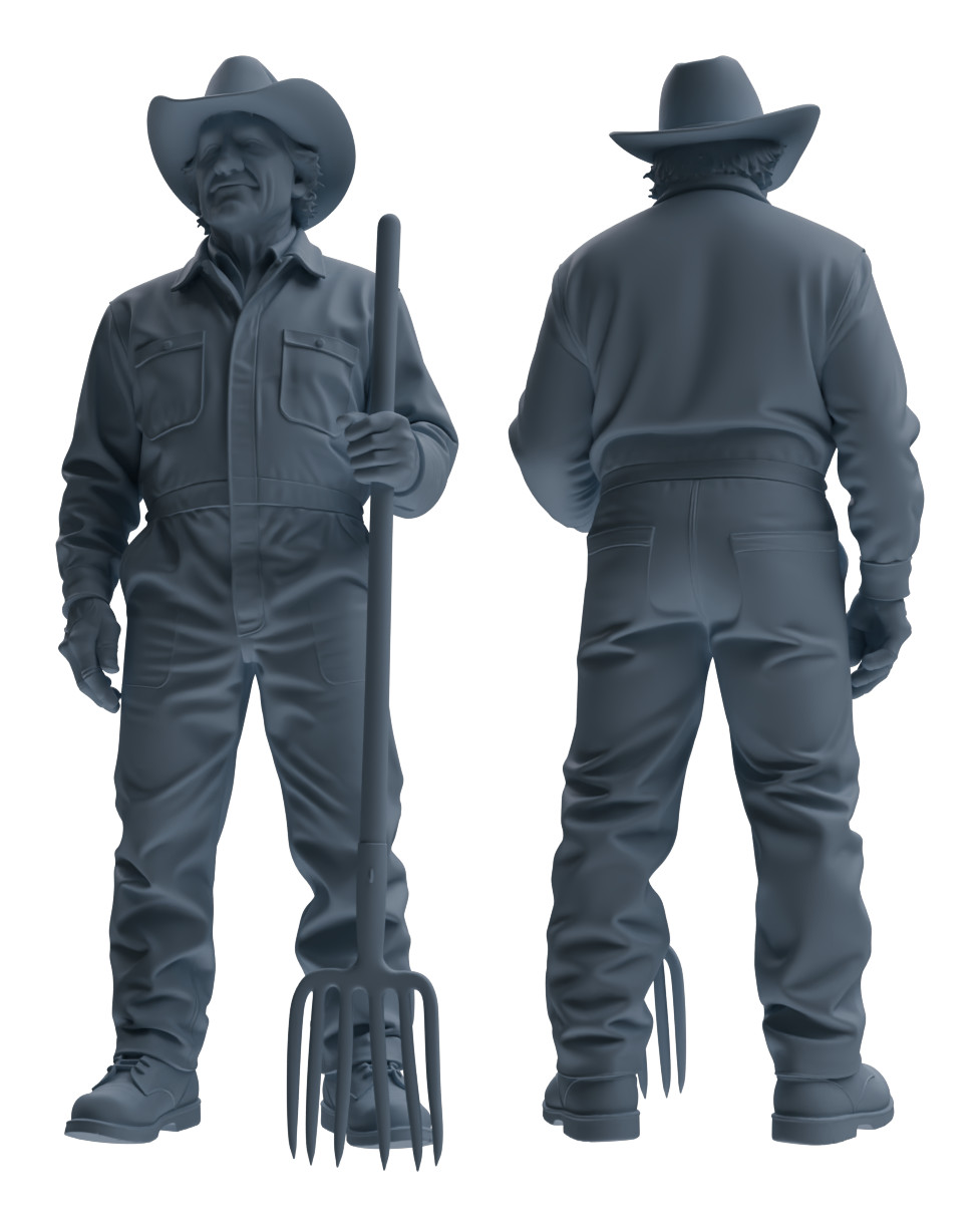 MRY-SFW 1/64/87 Farm Cowboy Worker Multi-pose HO N Scale Miniatures Diorama