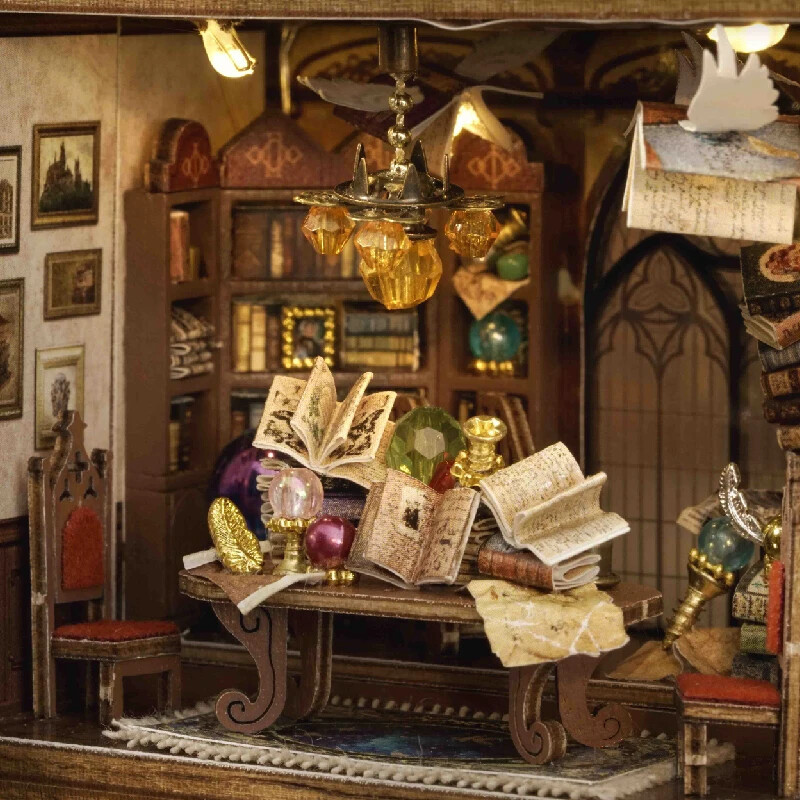 DIY Wooden Dollhouse Kit Furniture LED Lighting Wooden Building Model Gifts