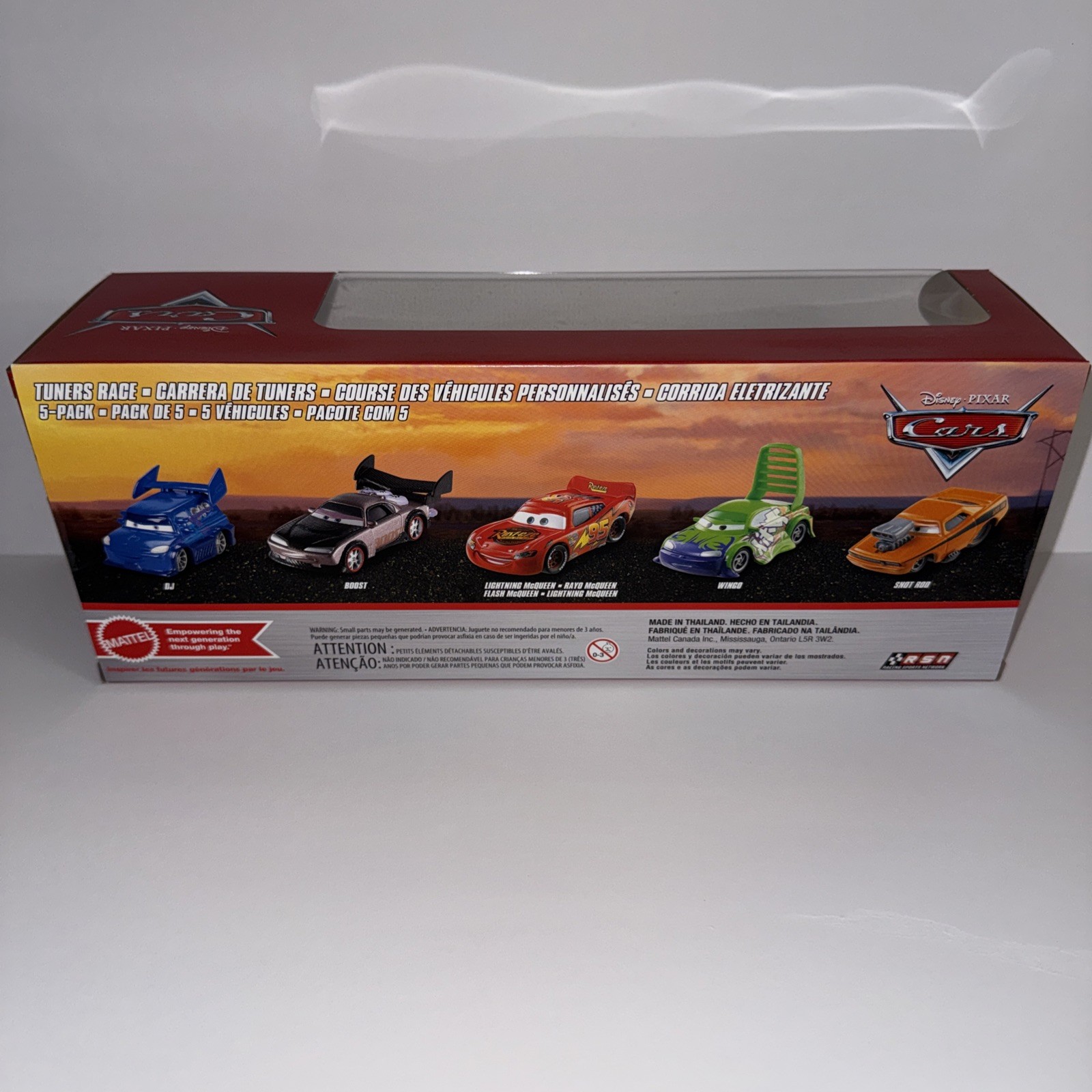 Disney Pixar Cars Tuners Race 5 Pack W/ DJ, Boost, Lt McQueen, Wingo & Snotrod