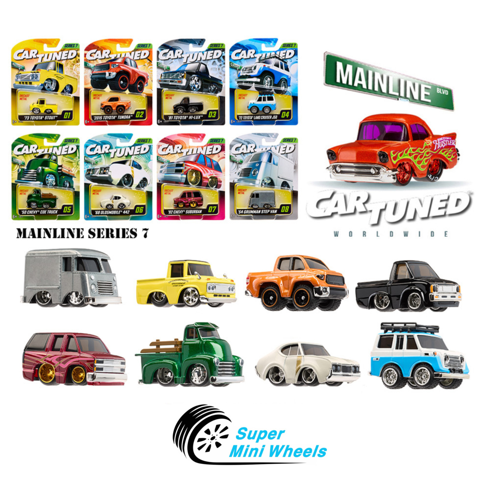 CarTuned 1:64 Mainline Series 8 Set of 8 Cars 592631-XX7 – Factory Packag