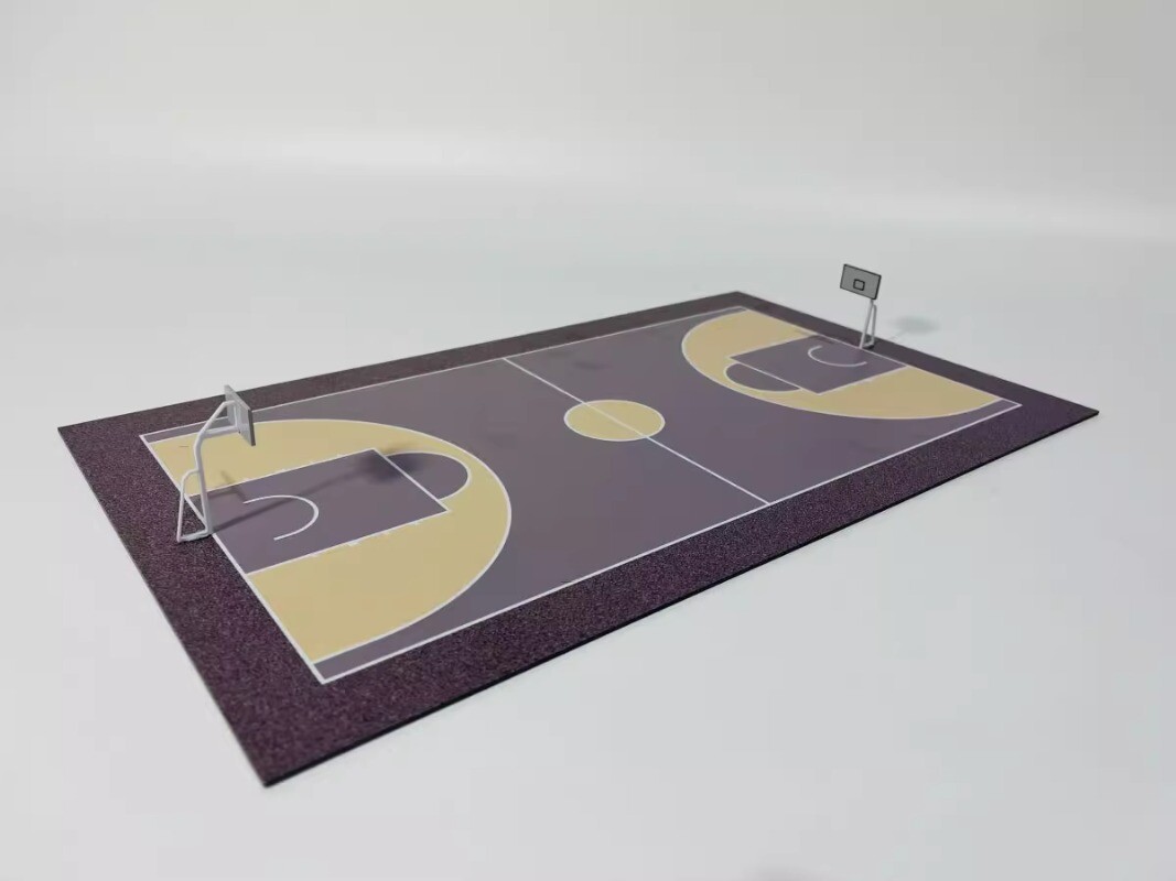 1:87/150 Diorama Basketball Court Model City Street View Scene Display Model DIY