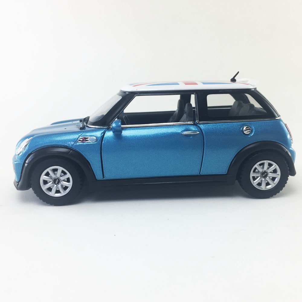 New 5″ Kinsmart Mini Cooper S British Flag Diecast Model Toy 1:28 Blue