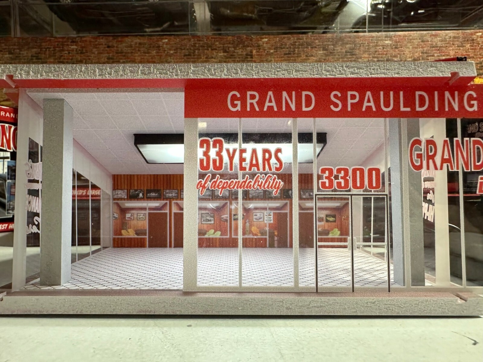 1/64 SCALE, MR. NORMS GRAND SPAULDING DODGE SHOWROOM DIORAMA !