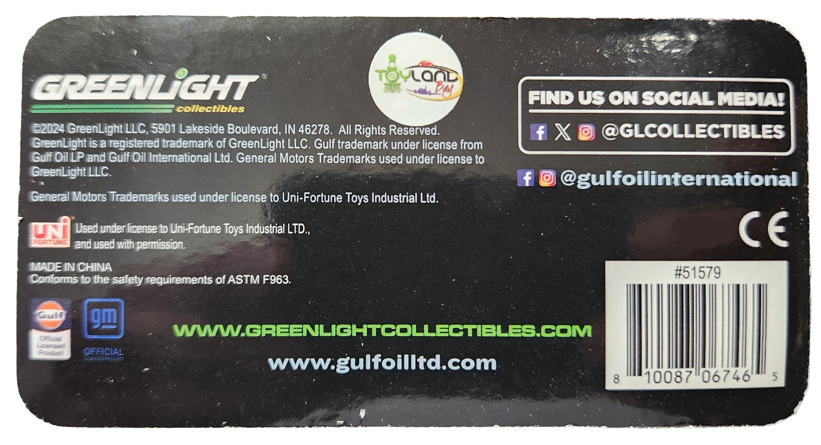 Greenlight Collectibles 51579 1:64 Scale 2010 Chevy Corvette C6-R – Gulf Oil #5