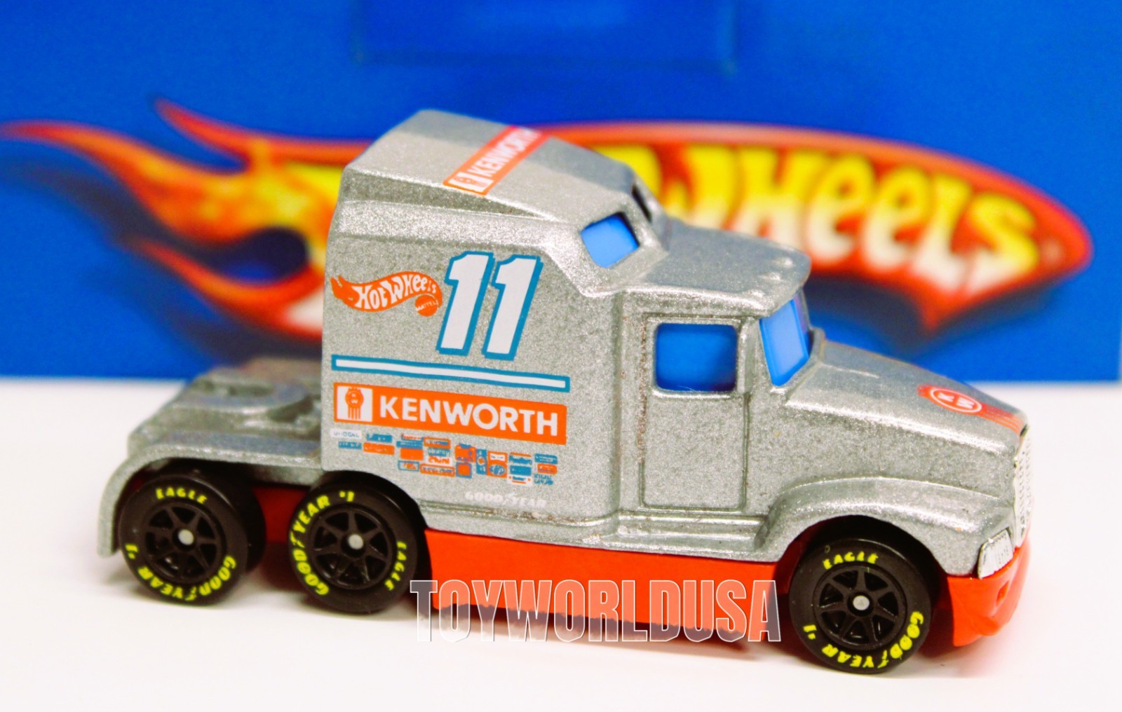 1997 Hot Wheels JUST TRUCKS 76 Big Rig Kenworth T600 silver