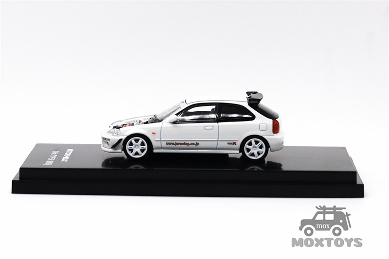 MOTORHELIX 1:64 Civic TYPE R (EK9) j’s Racing White Diecast Model Car
