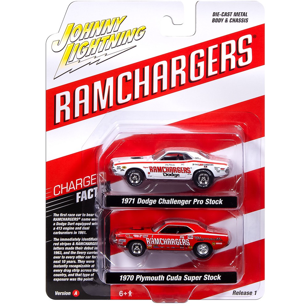 1971 Dodge Challenger Pro Stock-White & 1970 Plymouth Cuda Super Stock Ram Ch…