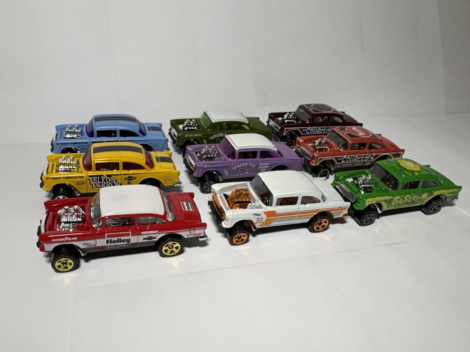 Hot Wheels CHEVROLET ‘55 CHEVY BEL AIR GASSER Loose Fresh Blister Pulls Lot Of 9