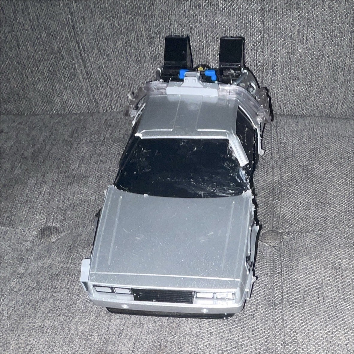 DeLorean DMC-12 Back to the Future Time Machine Diecast Car w/ Lights, Silver