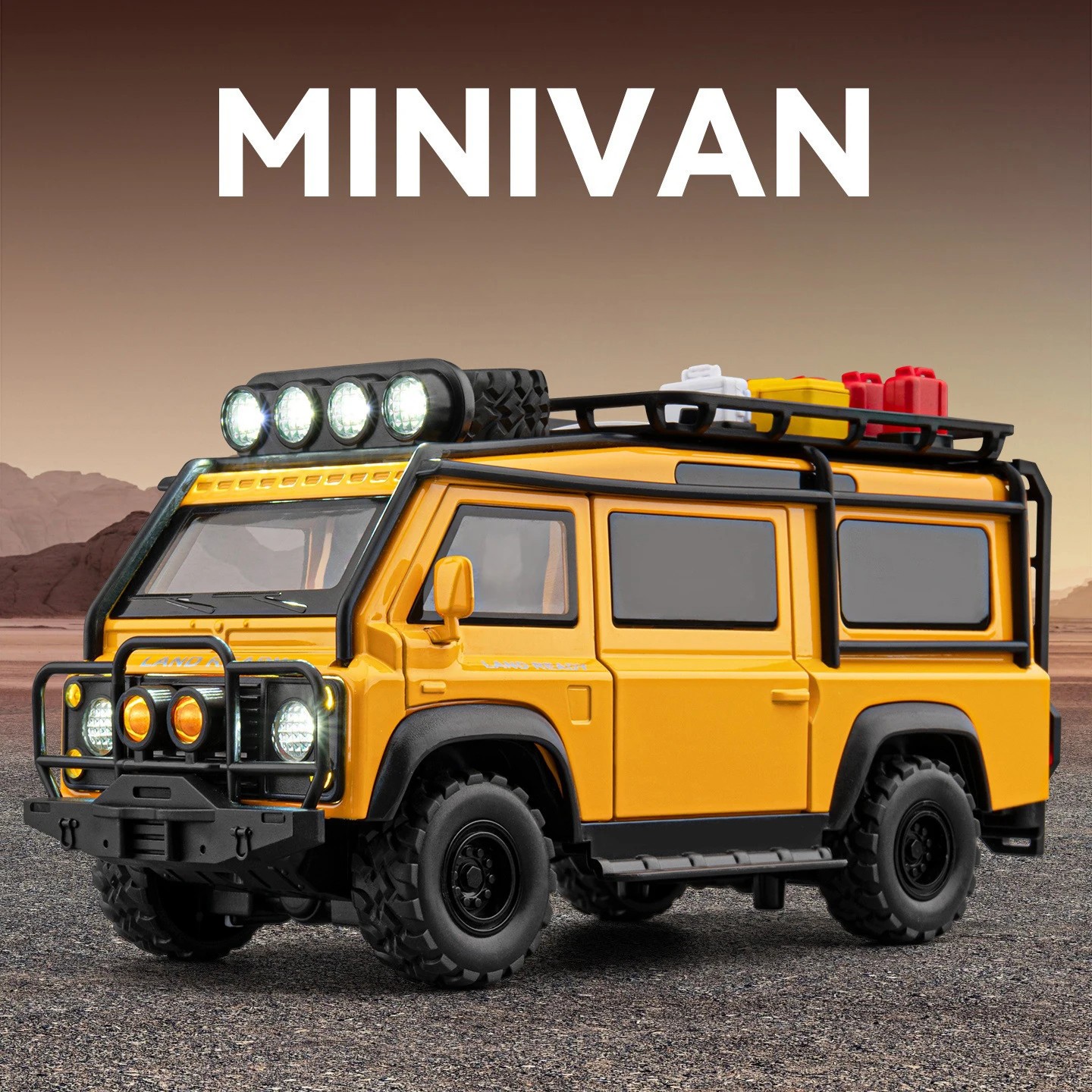 1:24 Defender Van Modified Diecast Alloy Model Sound Light Collection Vehicle