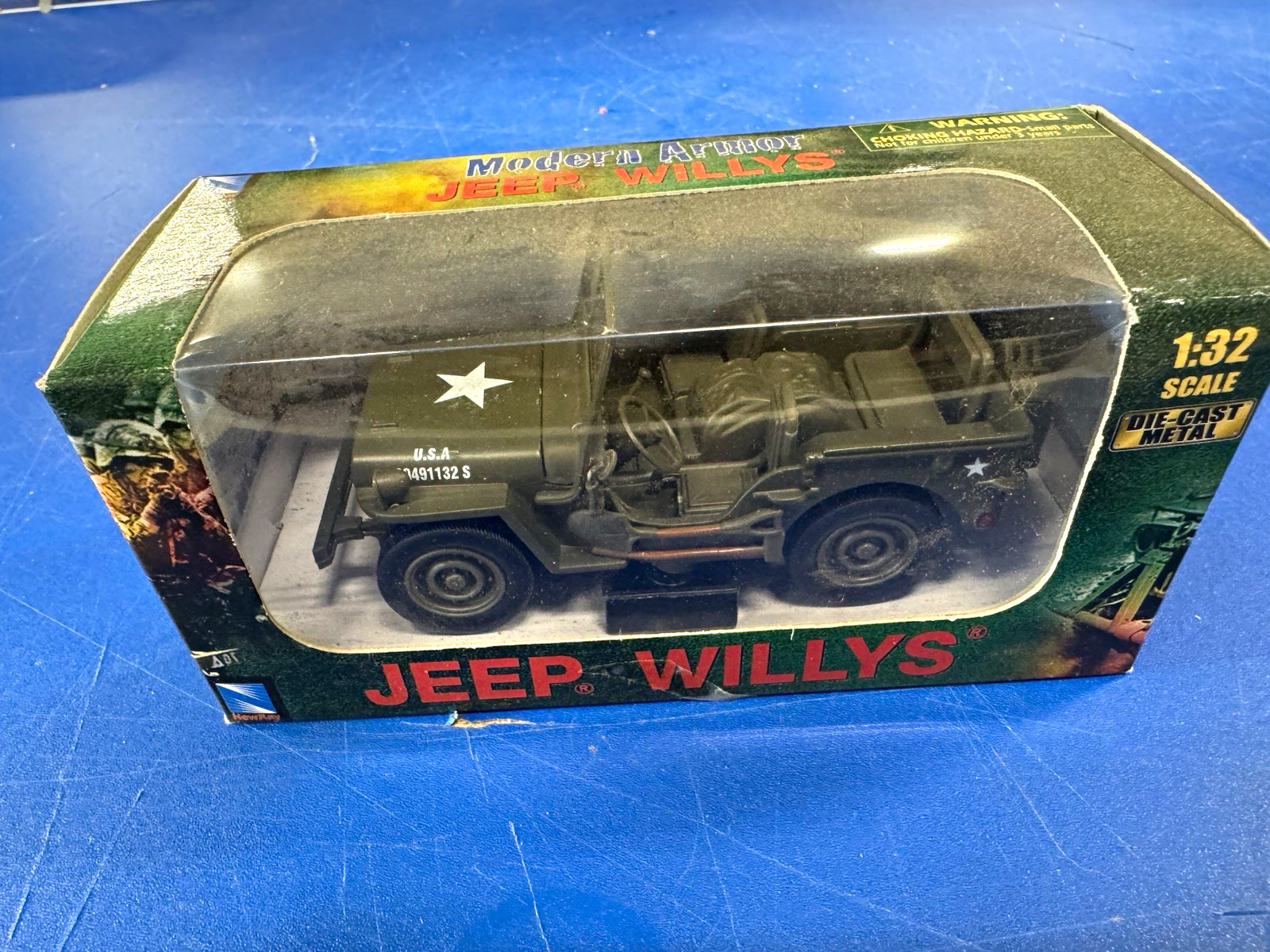 New-Ray Modern Armor 1:32 1941 Jeep Willys Diecast Green Military Unopened